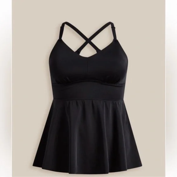 Torrid racerback v-neck swim tankini wireless - Picture 1 of 8